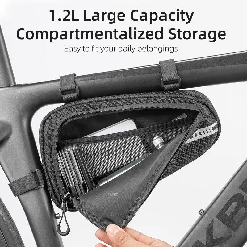 Frame bag installed inside bike triangle - view 3