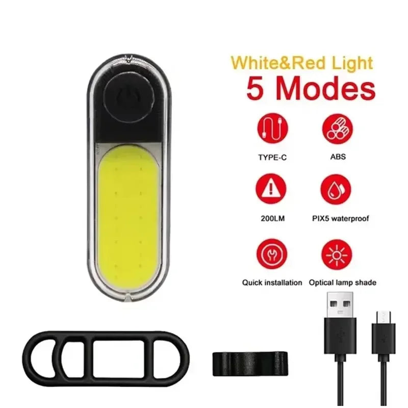 Rechargeable COB bike lights for night riding - view 15