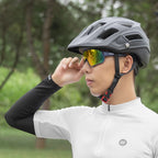 White and blue polarized cycling glasses - view 5