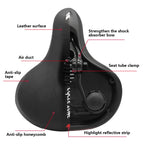 Hollow Breathable Bike Saddle — Shock-Absorbing, Reflective Tail