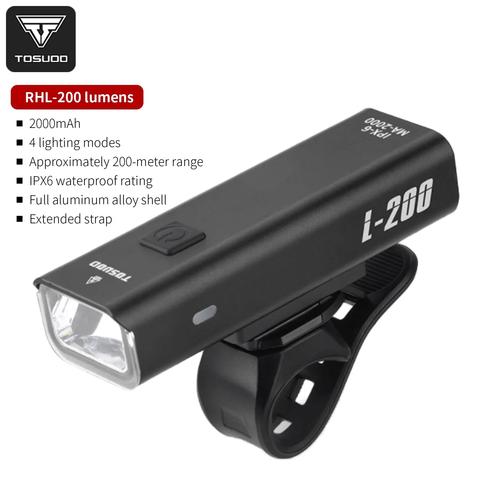 Aluminium alloy bike headlight durable build - view 8