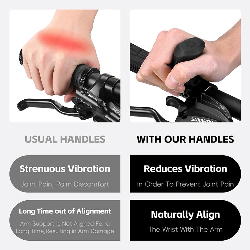 WEST BIKING Bar End Grips — Ergonomic Inner Handlebar
