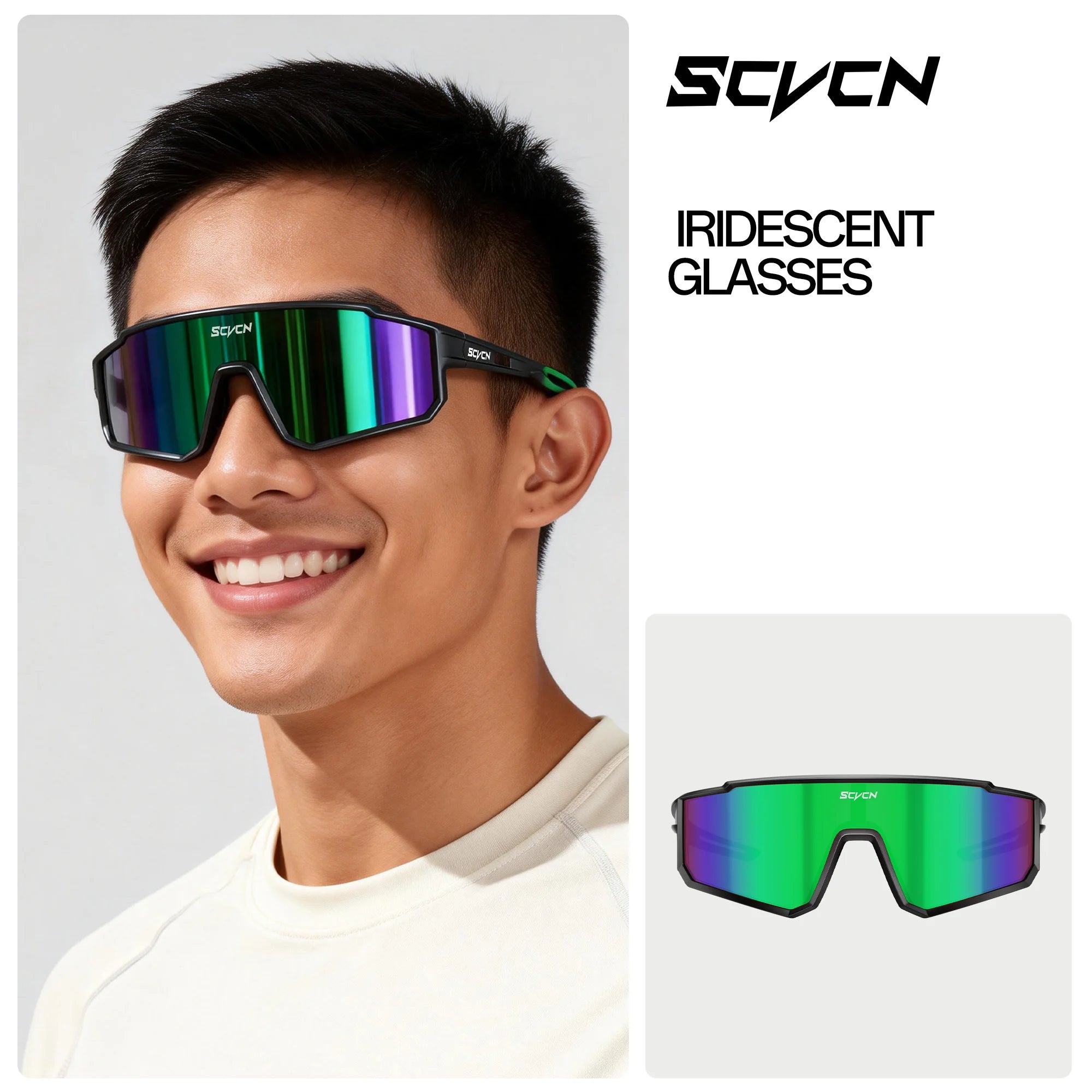 SCVCN cycling sunglasses on model outdoor