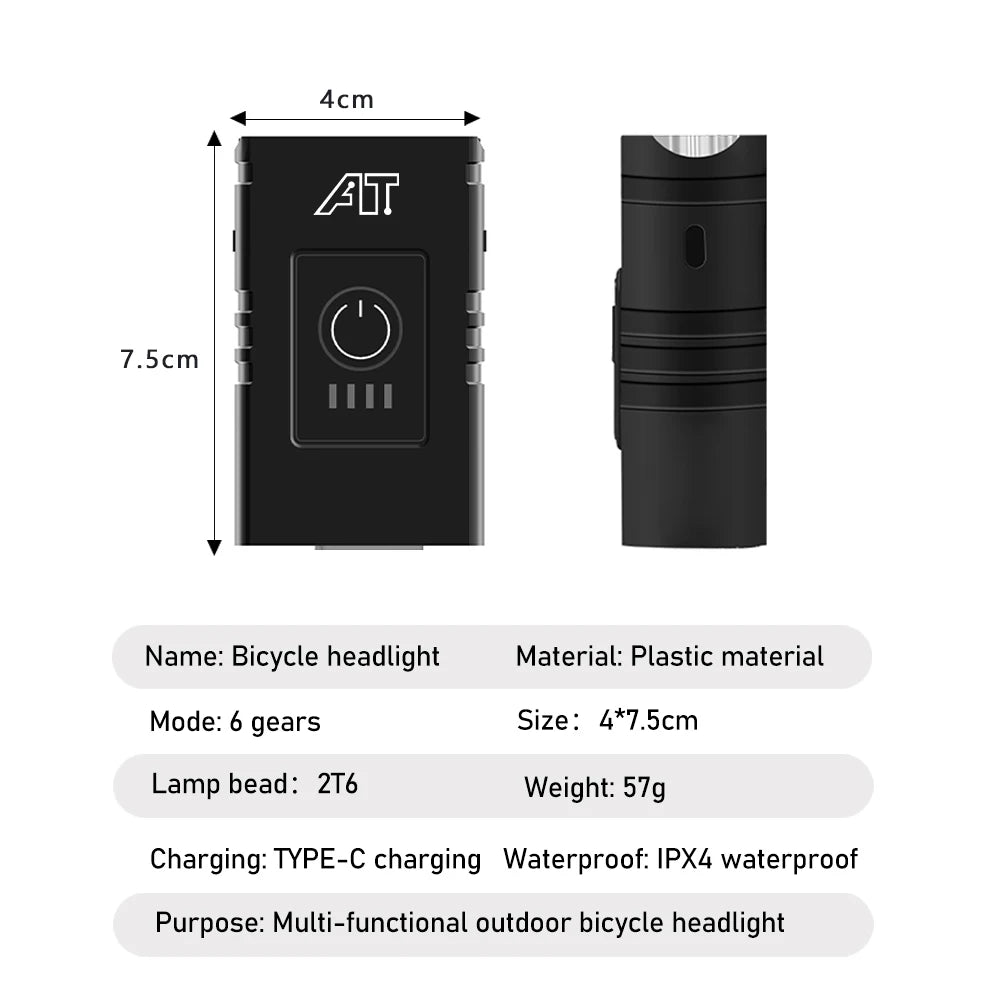 Bike front light 6 modes flashlight - view 5
