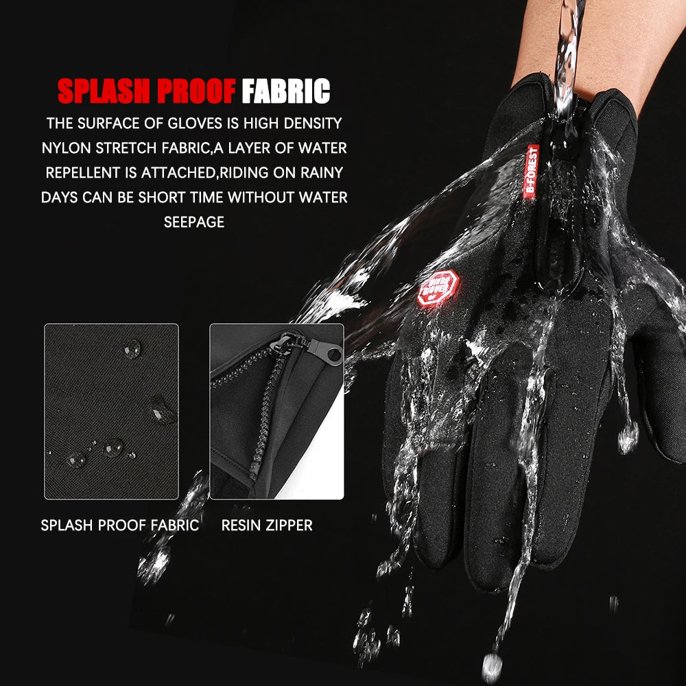 Full-finger winter bike gloves black - view 2