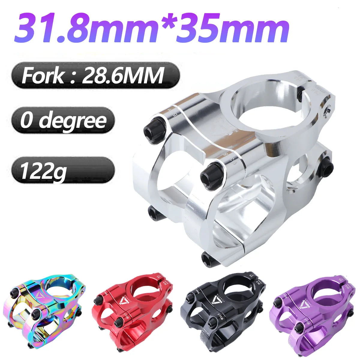 35mm short bike stem aluminium alloy - main view