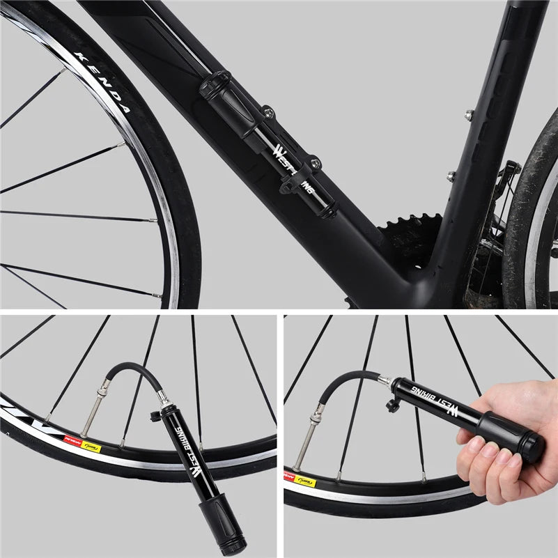 WEST BIKING Mini Bike Pump — 100PSI Aluminum Alloy