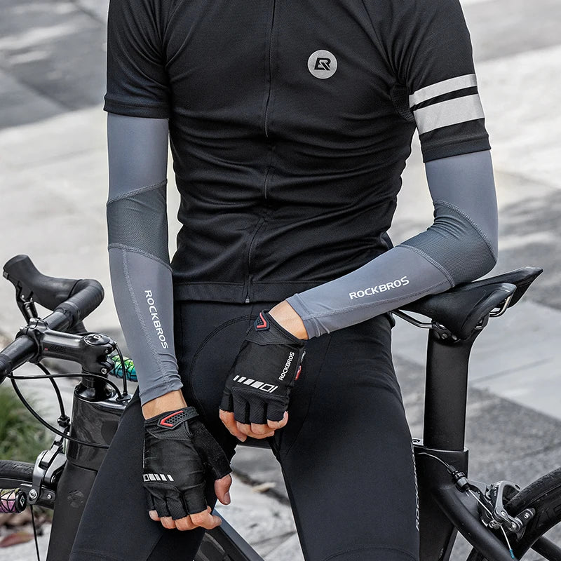 UV400 ice silk cycling arm sleeves breathable - view 2