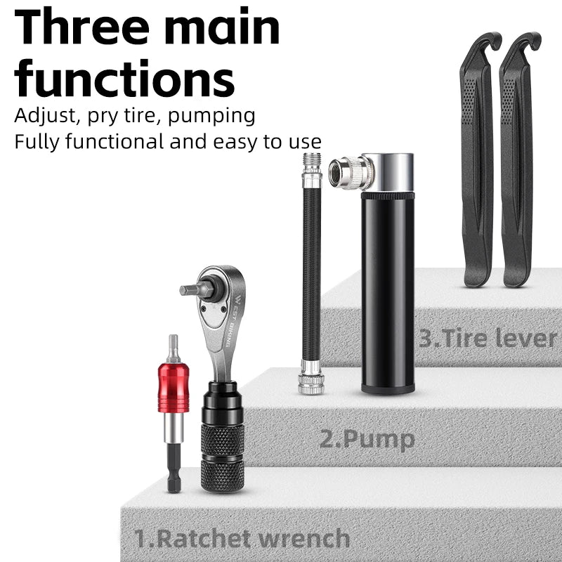 WEST BIKING Repair Tool Kit — Ratchet Wrench & Tire Levers