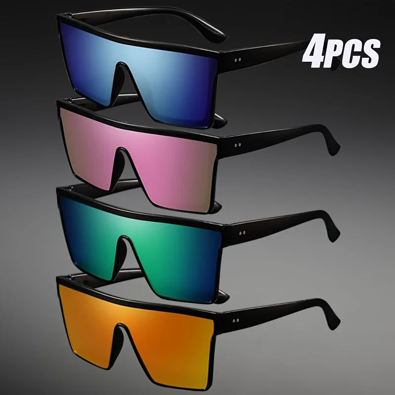 One-piece lens sunglasses angled view