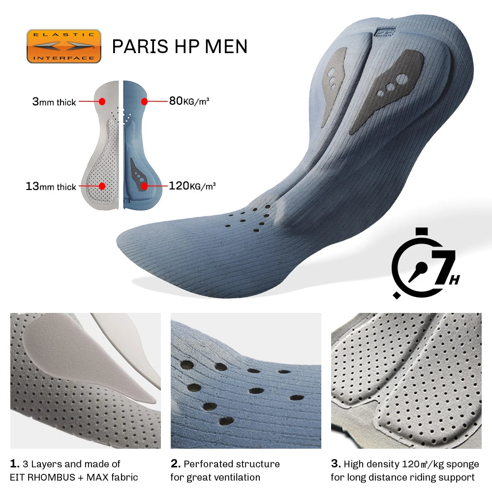 Padded cycling bib shorts reflective details - view 4