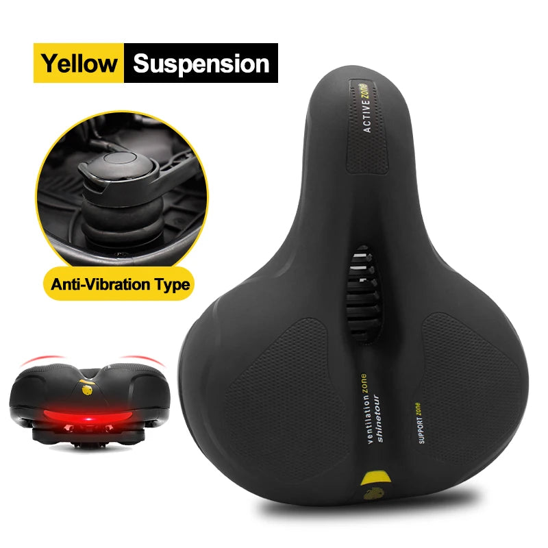 Hollow Breathable Bike Saddle — Shock-Absorbing, Reflective Tail
