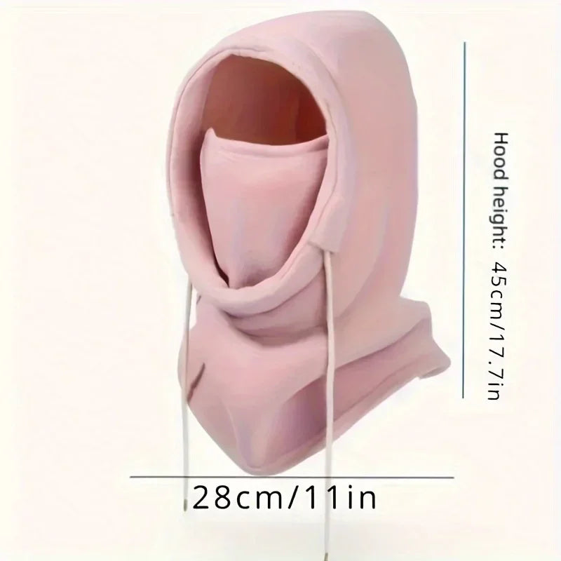Warm winter balaclava hat in pink - view 5