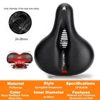Hollow Breathable Bike Saddle — Shock-Absorbing, Reflective Tail