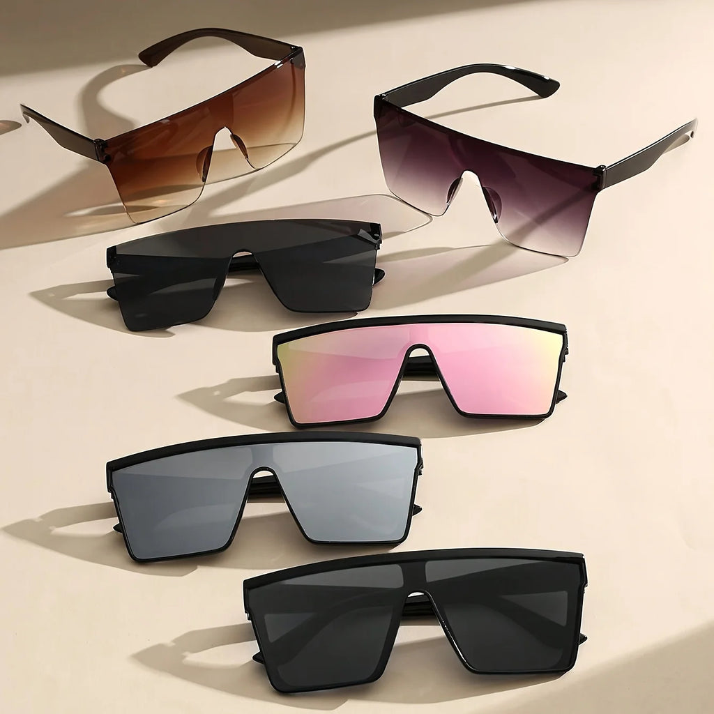 One-piece shield sunglasses side profile