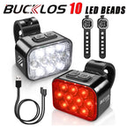 BUCKLOS bike light set 1100mAh LED and COB - main view