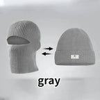 Balaclava beanie flat lay size reference