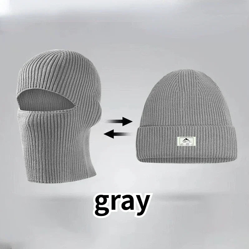 Balaclava beanie flat lay size reference