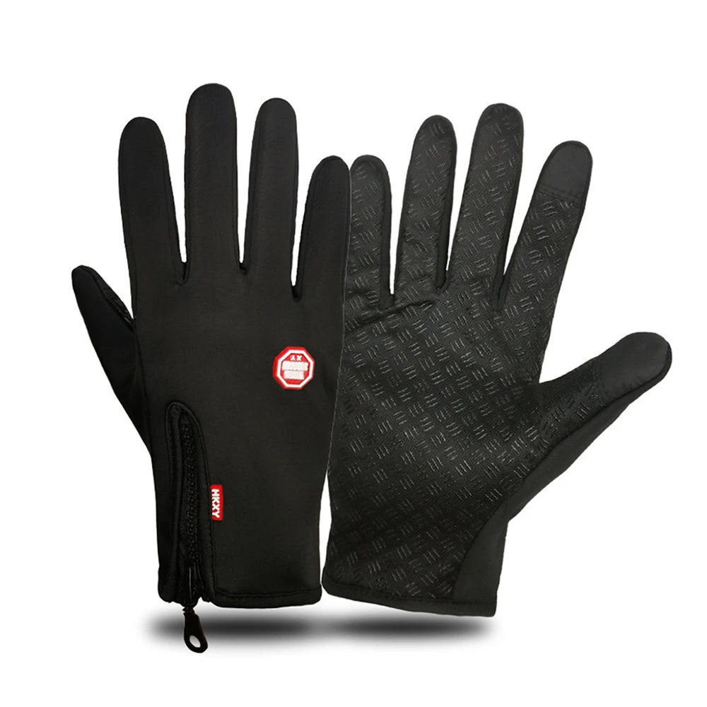 Fleece lined cycling gloves blue - view 9