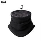 Fleece neck gaiter black windproof cycling scarf