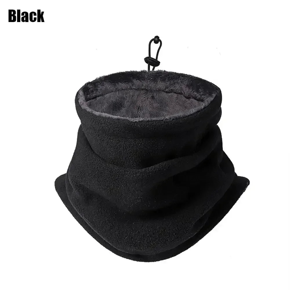 Fleece neck gaiter black windproof cycling scarf