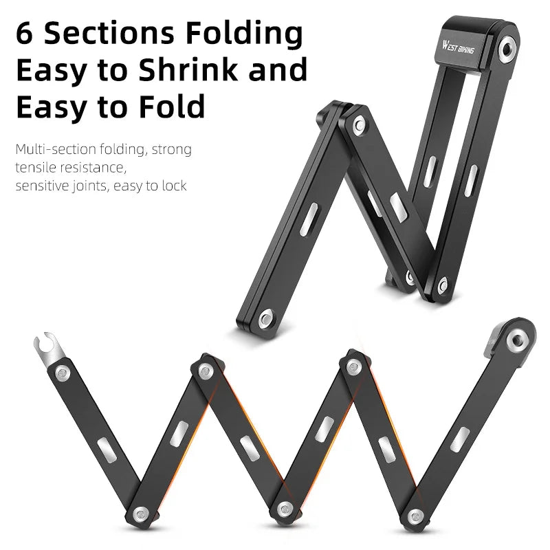 Bike folding lock installed on rack - view 3