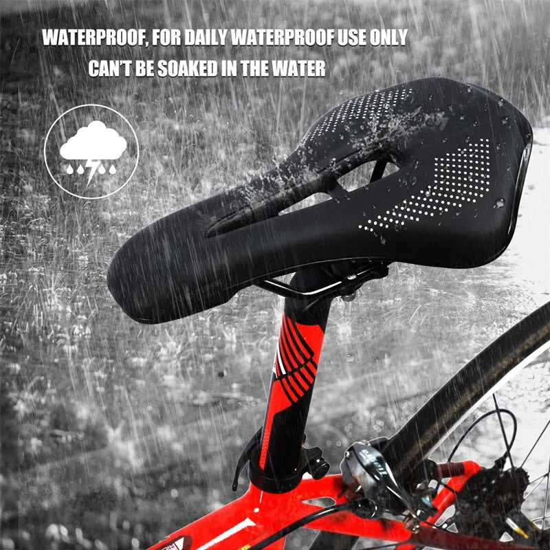 WEST BIKING Ultralight Hollow Saddle — PU Leather, Short Nose