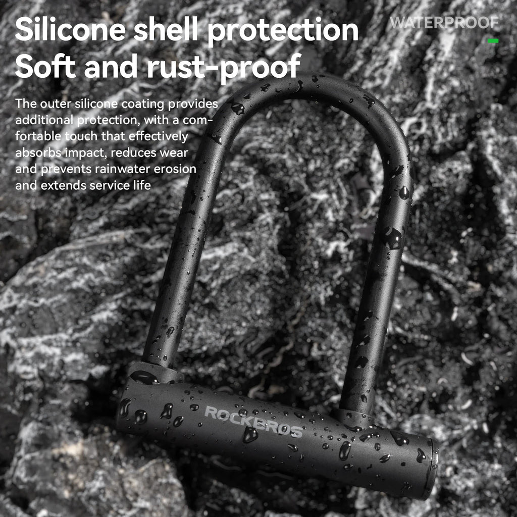 Silicone shell bike U-lock black - view 2