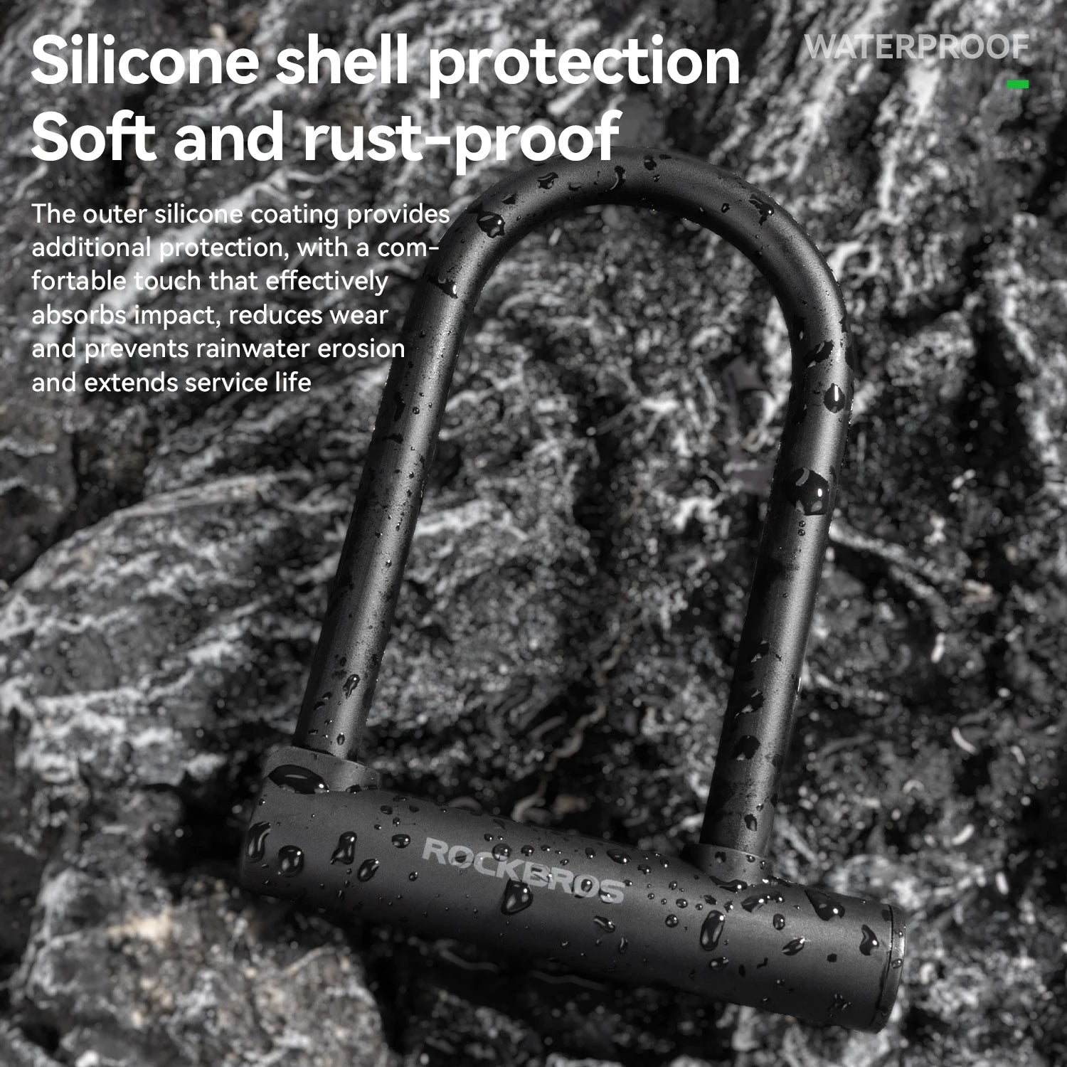 Silicone shell bike U-lock black - view 2