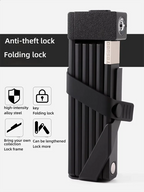 Zinc alloy folding lock e-bike compatible - view 2