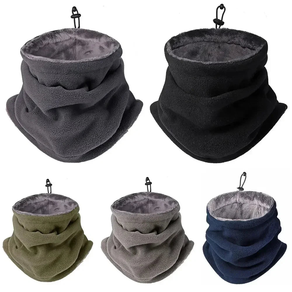 Fleece neck gaiter worn as headband