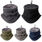 Fleece neck gaiter worn as headband