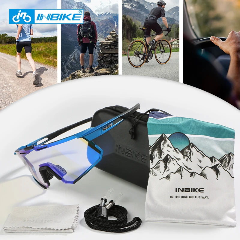 Photochromic sunglasses worn on road bike - view 6