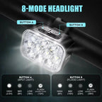LED bike headlight 1100mAh USB rechargeable - view 2