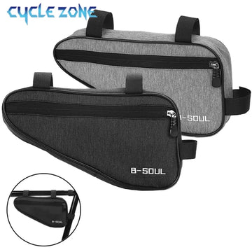 Budget bike triangle bag black grey - main view