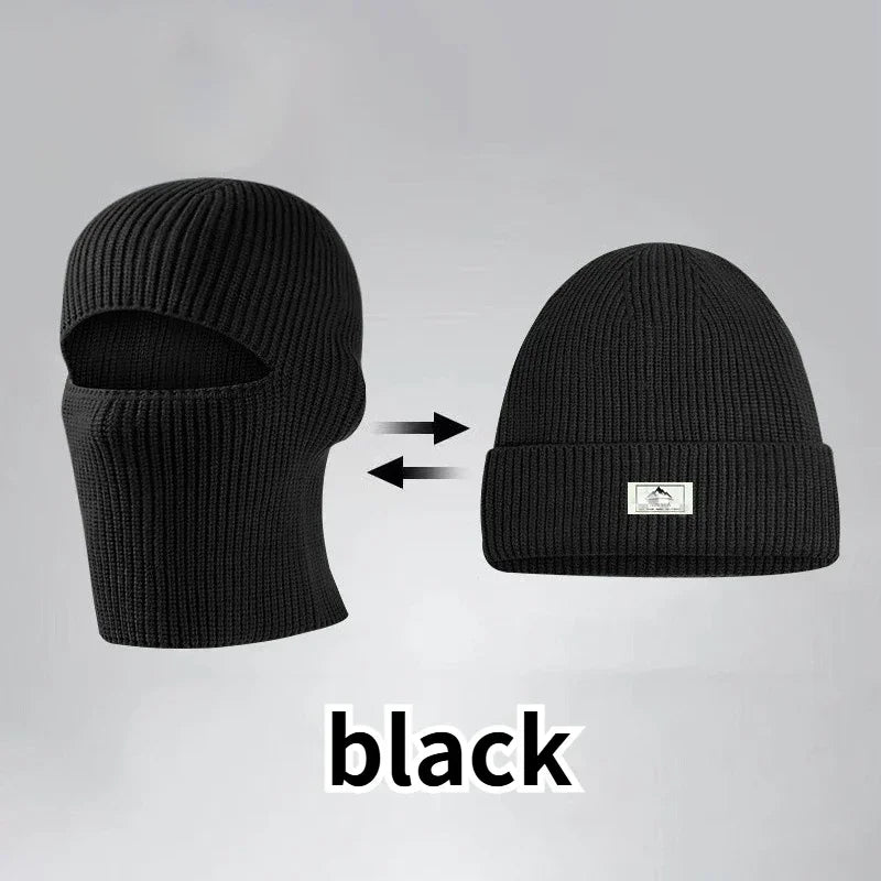 2-in-1 winter balaclava beanie khaki colour