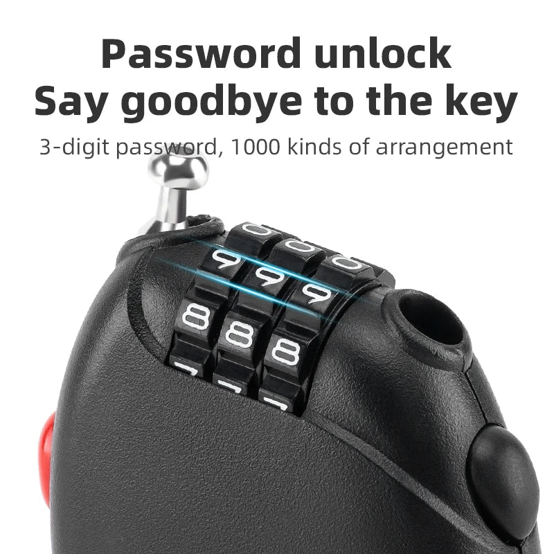 Combination lock securing helmet to bike - view 3