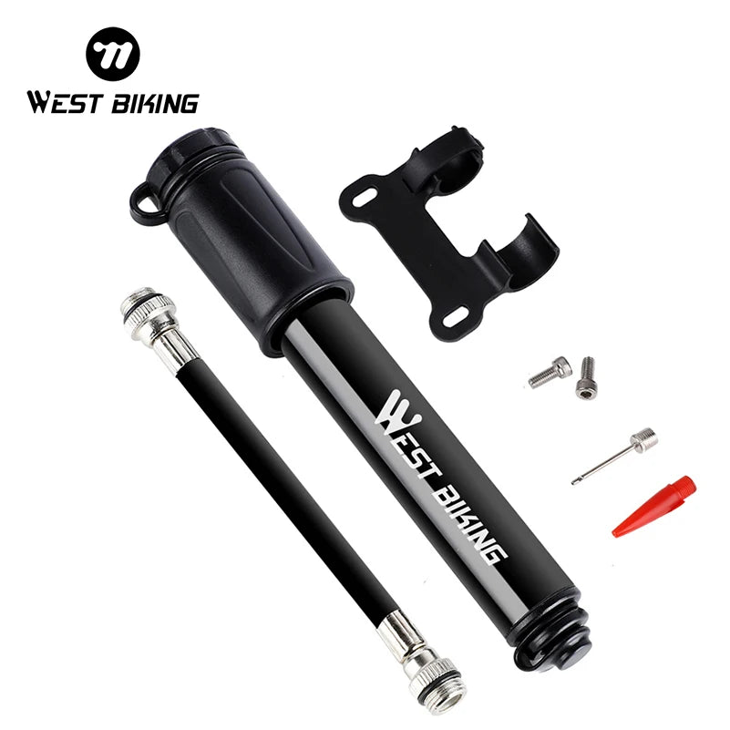 WEST BIKING Mini Bike Pump — 100PSI Aluminum Alloy