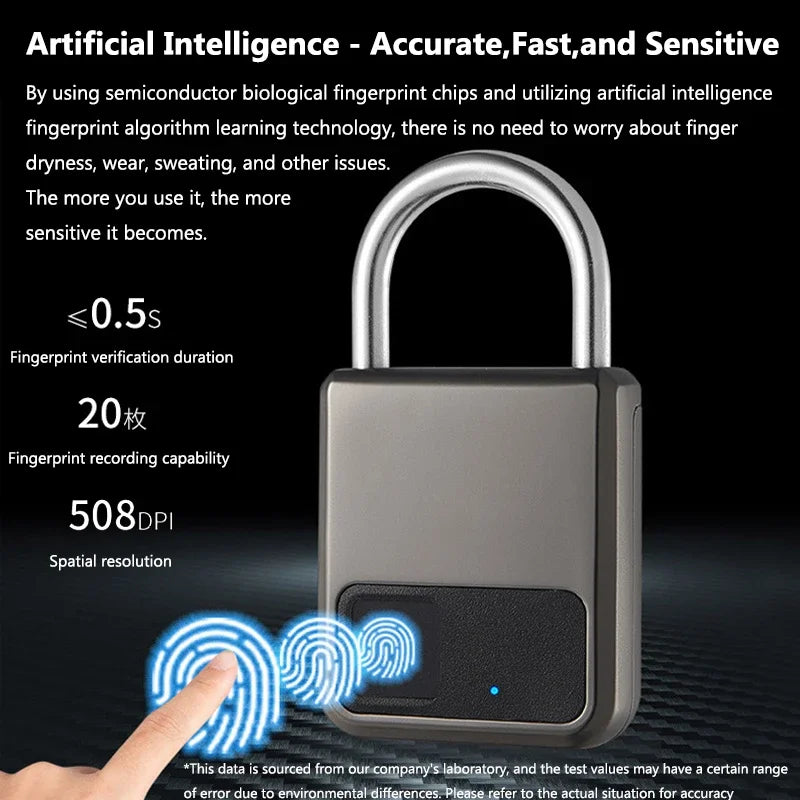 Smart fingerprint padlock app controlled - main view