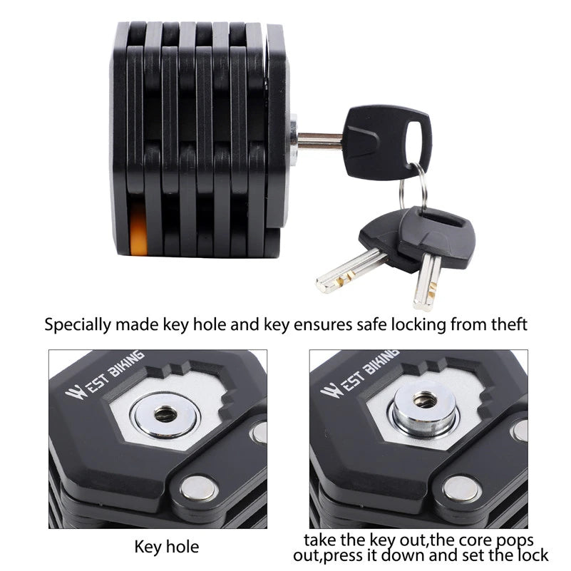 Folding lock installed on bike frame - view 4