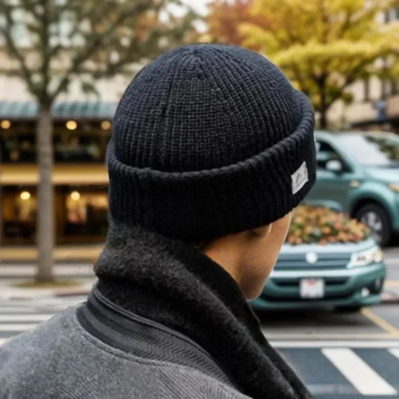 Balaclava beanie windproof knit close-up