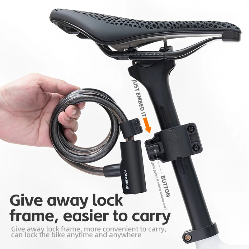 Cable lock installed on bike wheels - view 3