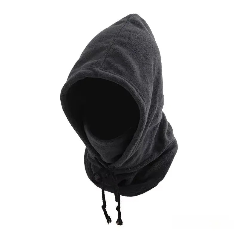 Thermal fleece neck warmer hood in black - view 7