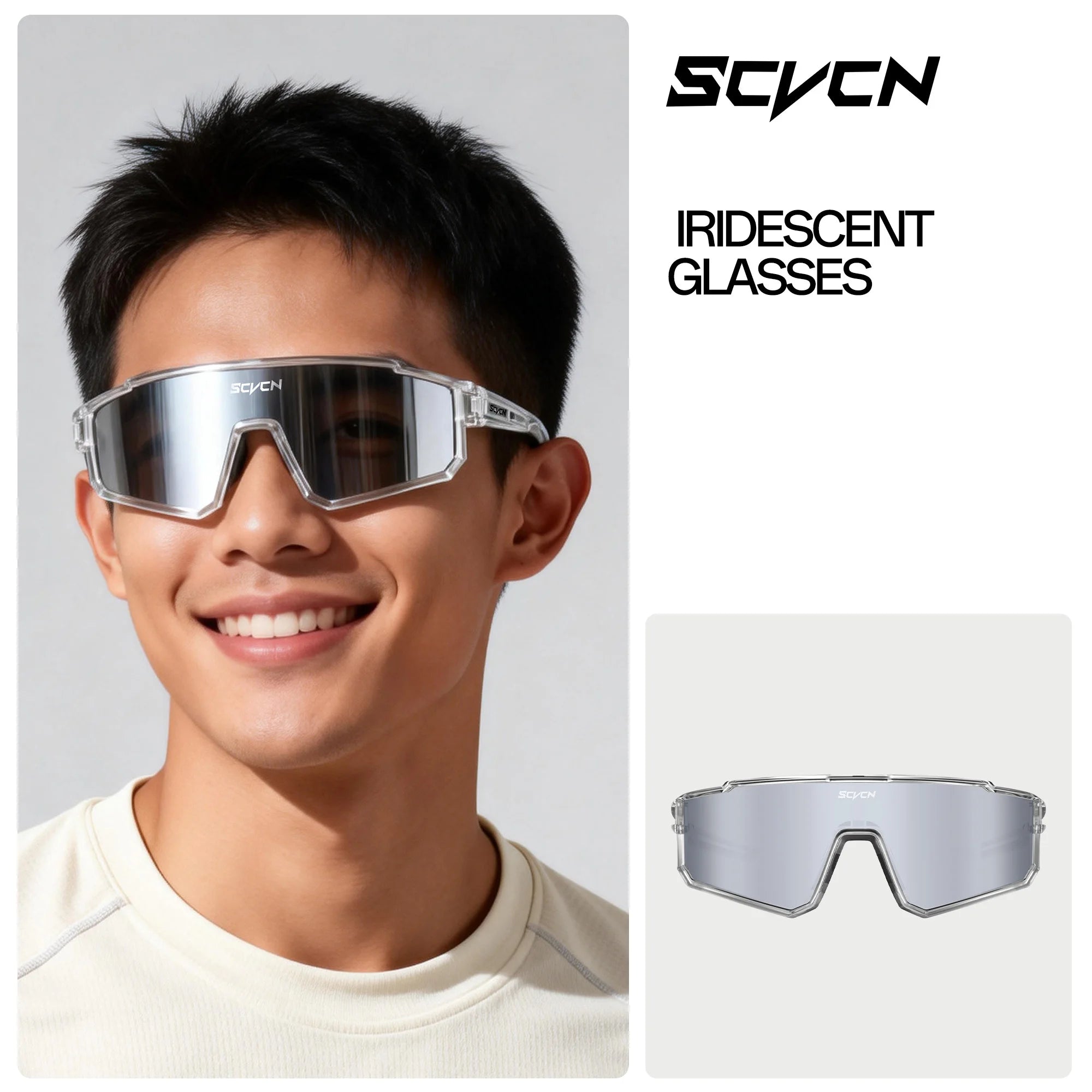 SCVCN cycling sunglasses lens width detail