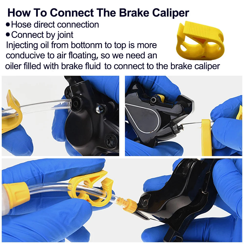 Brake bleed kit connection to caliper - view 6