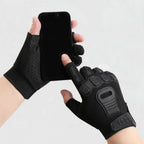 Breathable fingerless tactical gloves green - view 4
