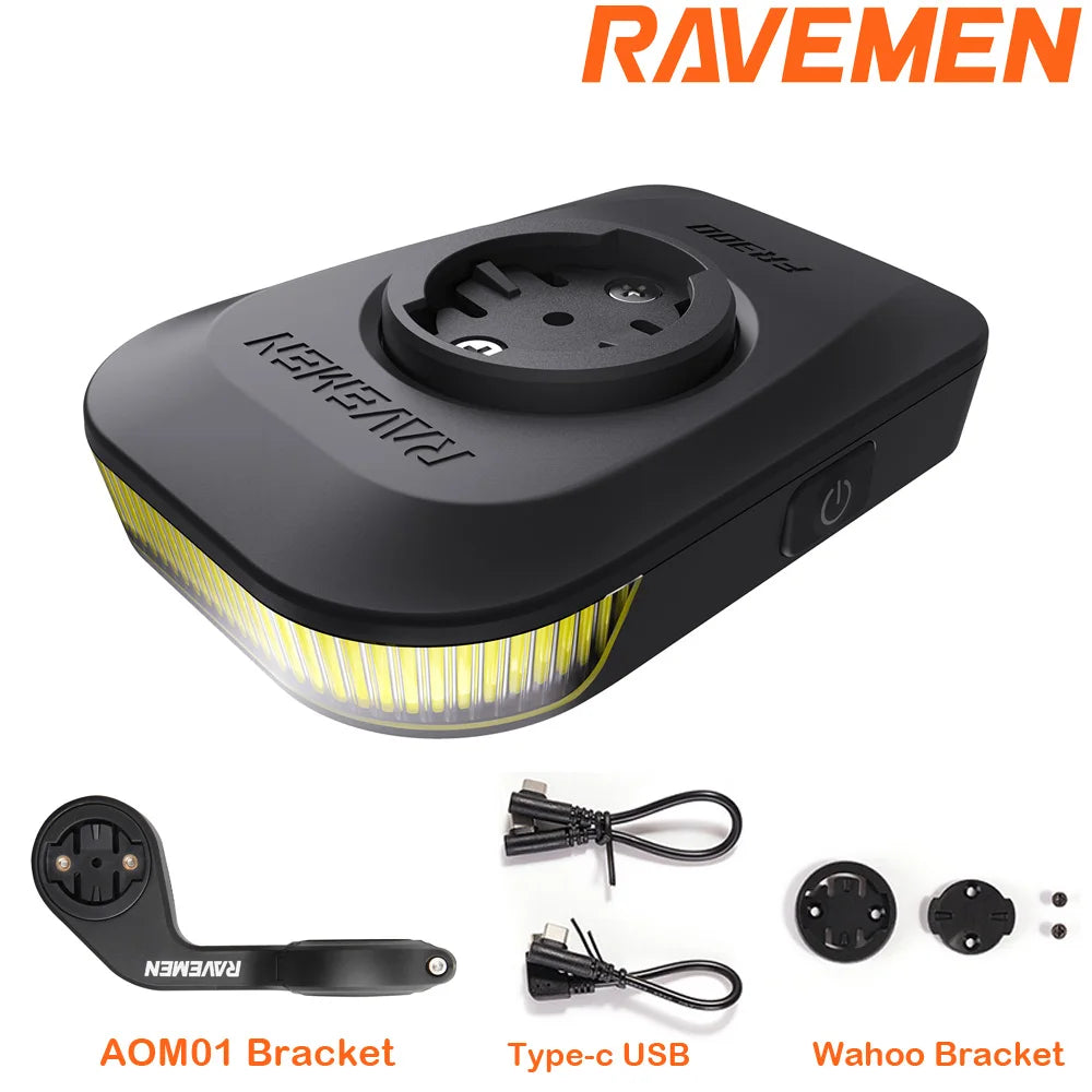 RAVEMEN FR300 daytime bike headlight GPS mount - main view