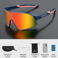 ROCKBROS UV400 large frame sunglasses worn cycling - view 14