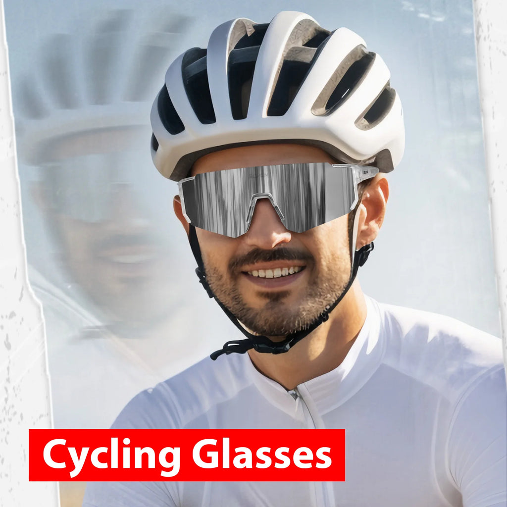 Cycling sunglasses worn on road bike - view 3