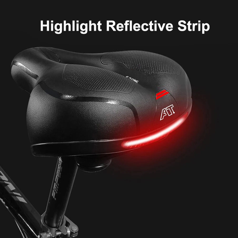 Hollow Breathable Bike Saddle — Shock-Absorbing, Reflective Tail